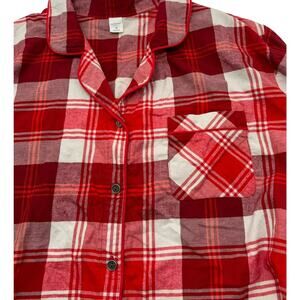 Hearth and Hand 3X Magnolia Red Plaid button up‎ Long Sleeve shirt top pocket